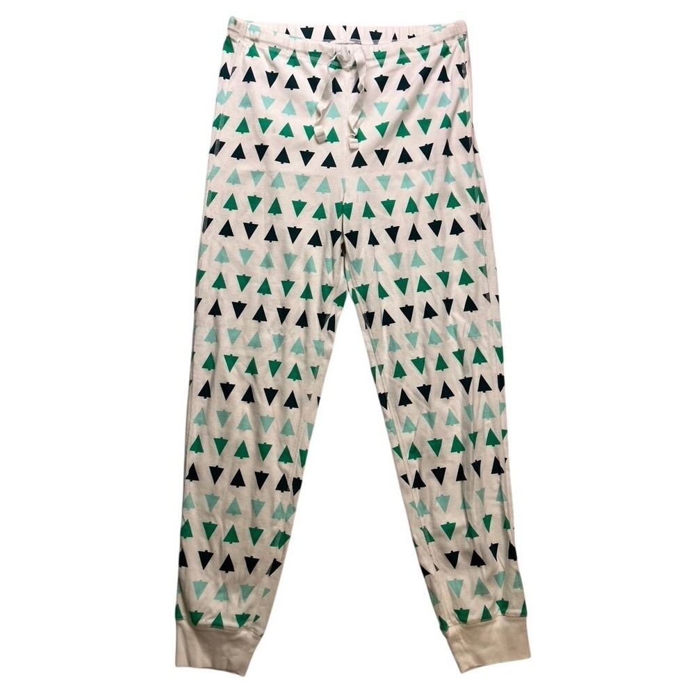 Primary‎ Pajama Pants Unisex Medium White Green Organic Cotton Tree Print